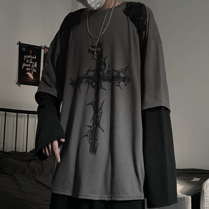 Men'S Fashion Aesthetics - Grunge Odzież Damska Koszulka Emo z
