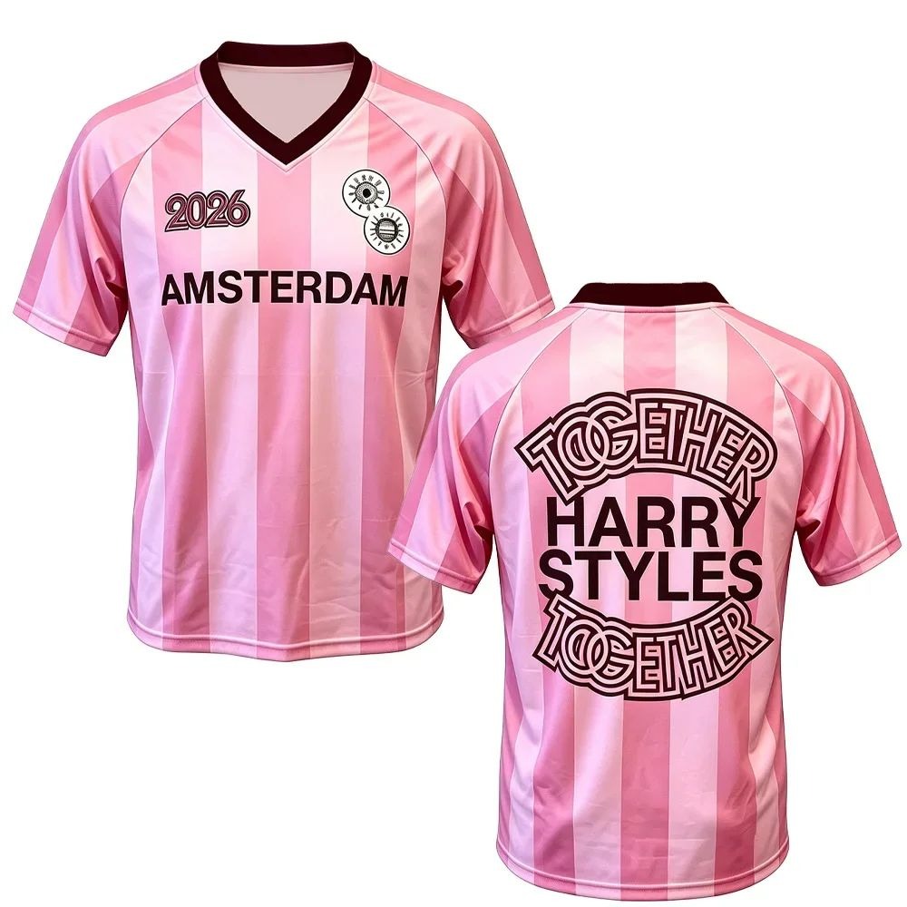 Men'S Fashion Pink Shirt - Różowa koszulka piłkarska inspirowana stylem Harry'ego