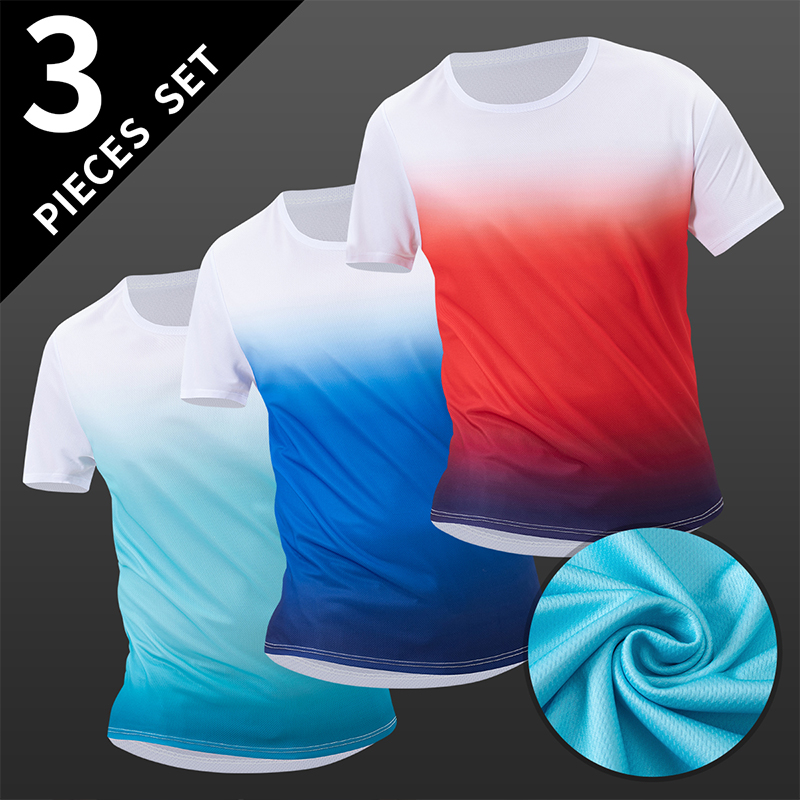 Men'S Fashion Plus - Męski zestaw 3-częściowy: koszulka z krótkim