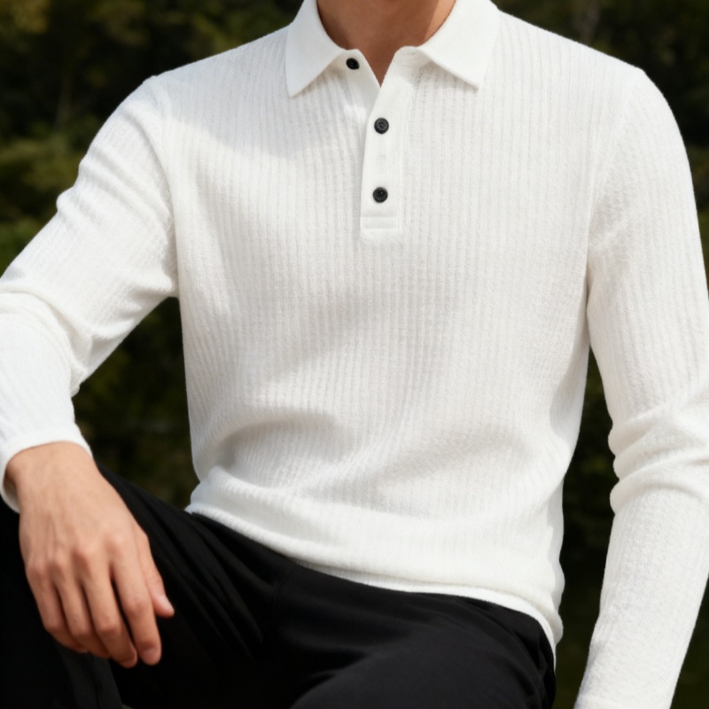 Men'S Fashion Polo Shirt - Męska koszulka polo z długim rękawem