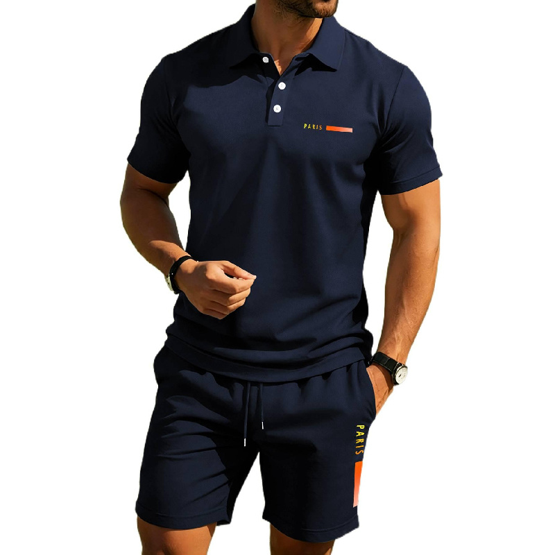 Men'S Fashion Polo Shirt - PARIS Męska koszulka polo z nadrukiem,