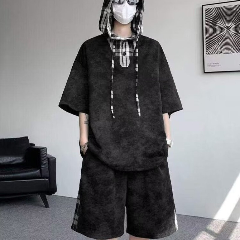 Men'S Fashion Plus - Męski zestaw sportowy z krótkim rękawem