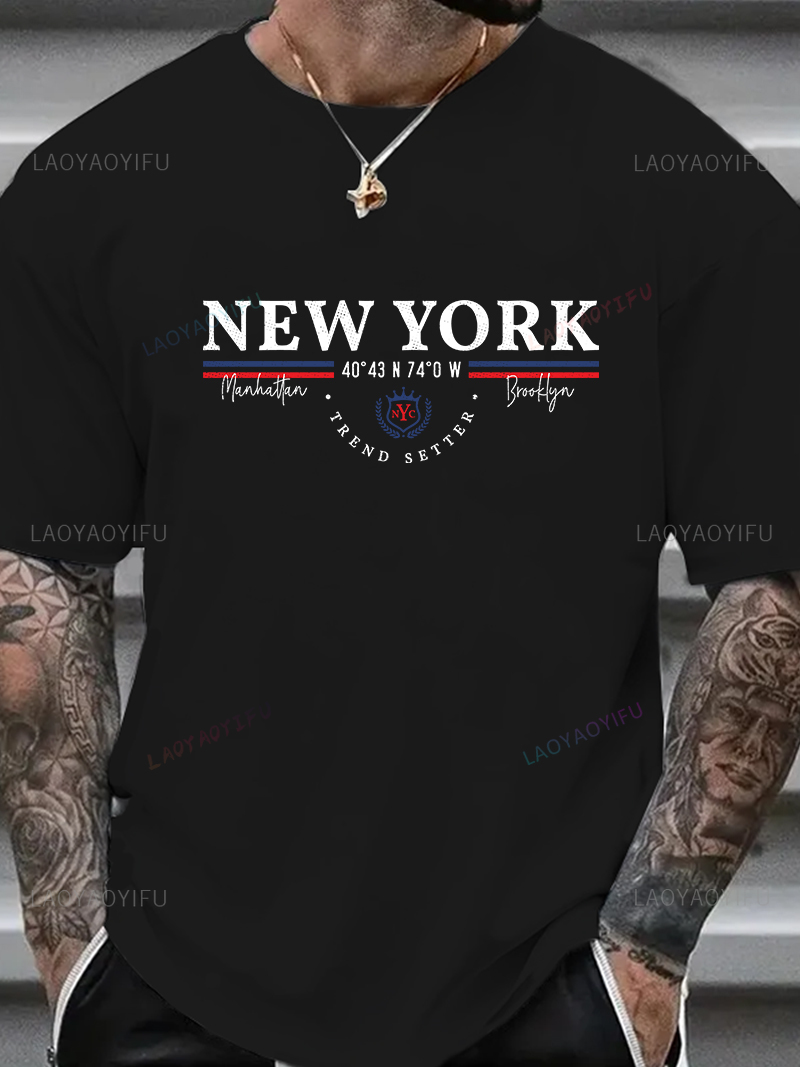 Koszulka z grafiką New York Le – York Men'S Fashion recenzja i cena