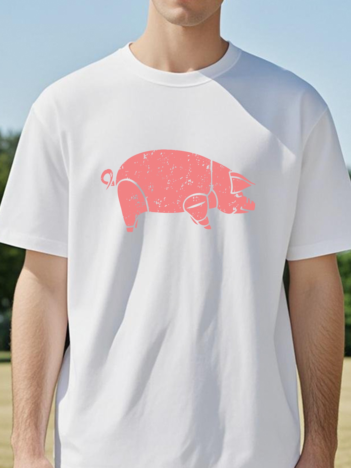 Koszulka z grafiką Pig Pink Fl – Men'S Fashion Pink Shirt recenzja i cena