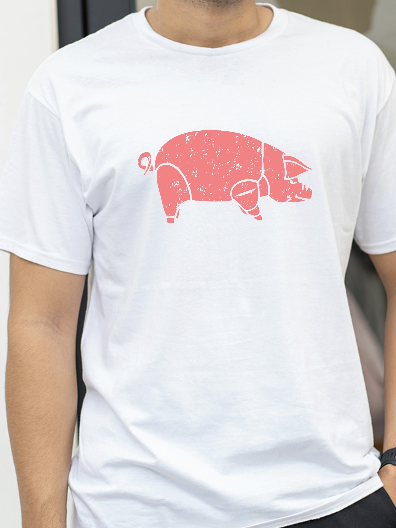 Koszulka z grafiką Pig Pink Fl – Men'S Fashion Pink Shirt recenzja i cena