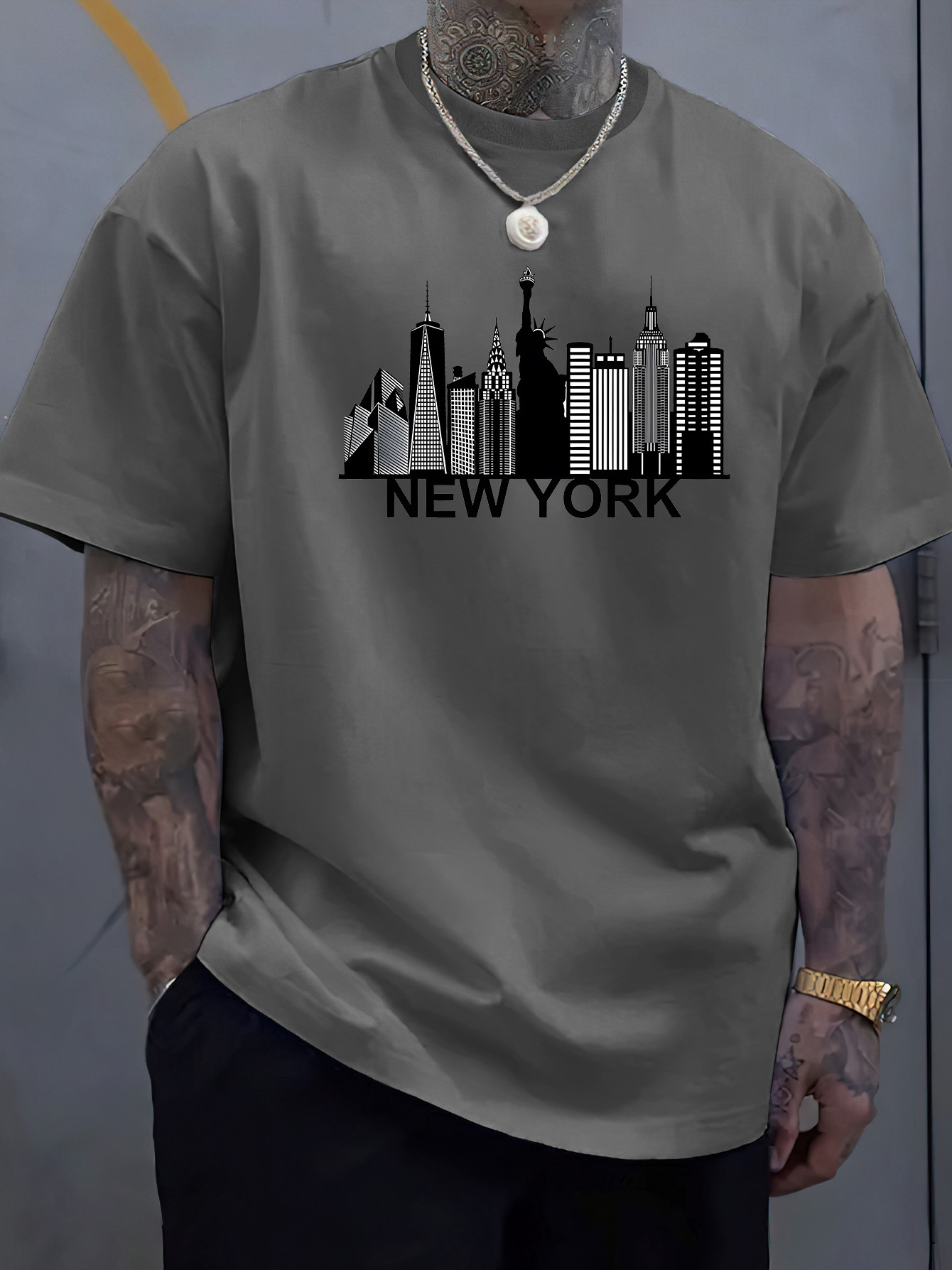 Bawełniana męska koszulka z na – York Men'S Fashion recenzja i cena